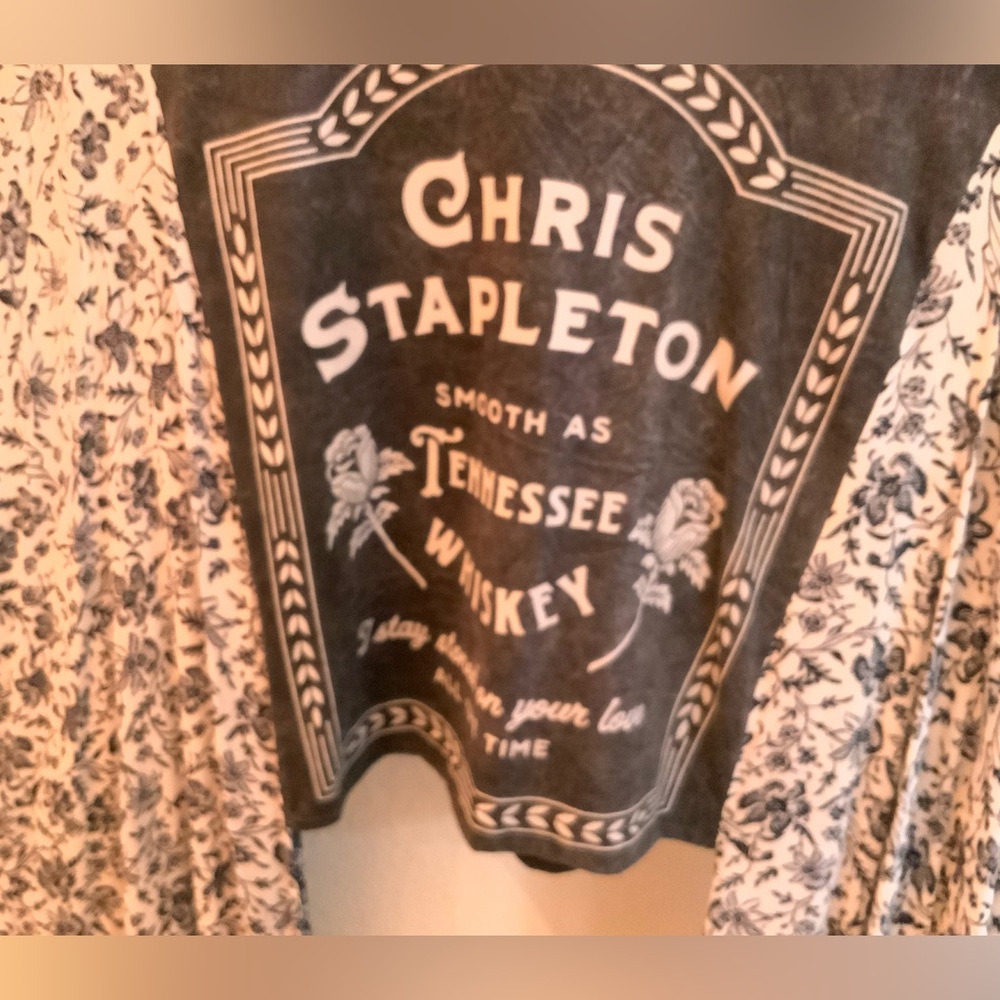 0066. One of a kind Chris Stapleton Custom Poncho Top - Picture 5 of 7